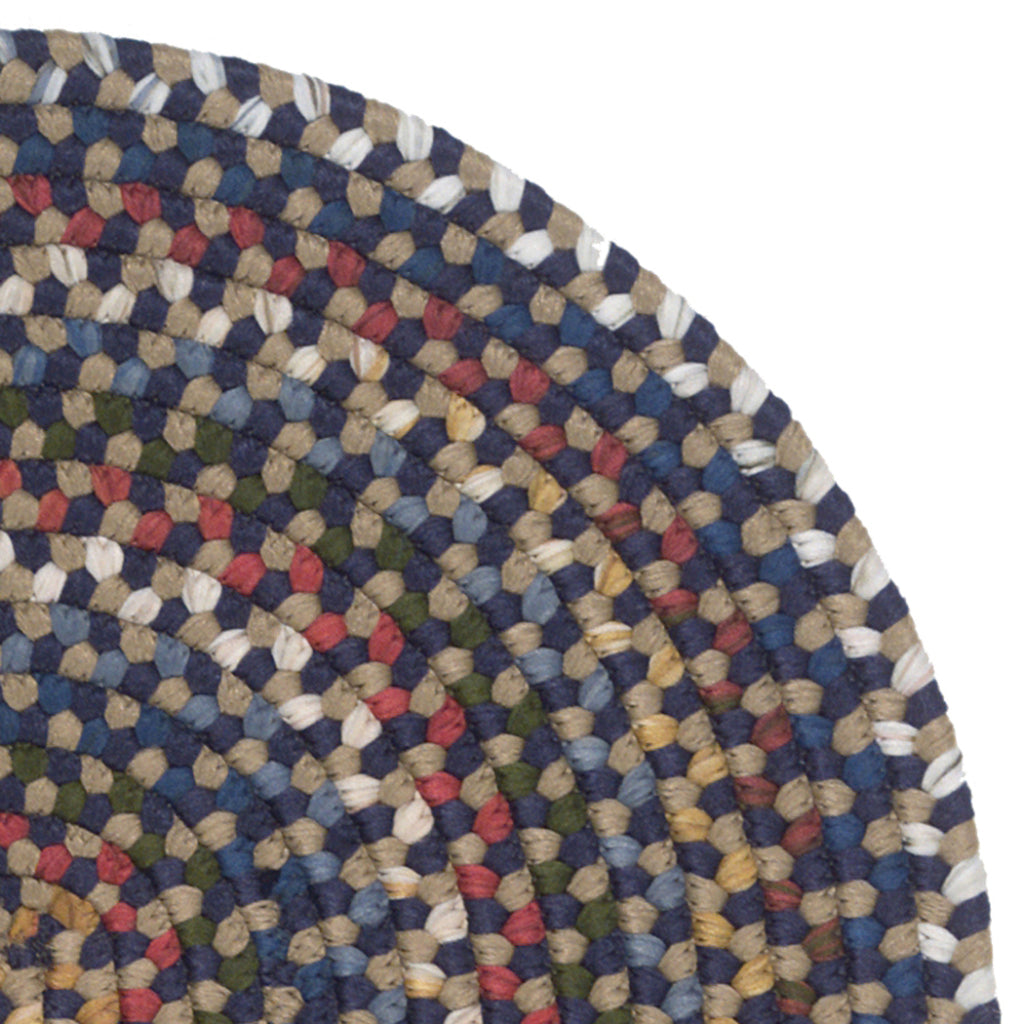 Colonial Mills Wayland Oval Multicolor Indoor Reversible Area Rug - Trendy &amp; Comfortable Handmade Rug with Navy Blue Accent