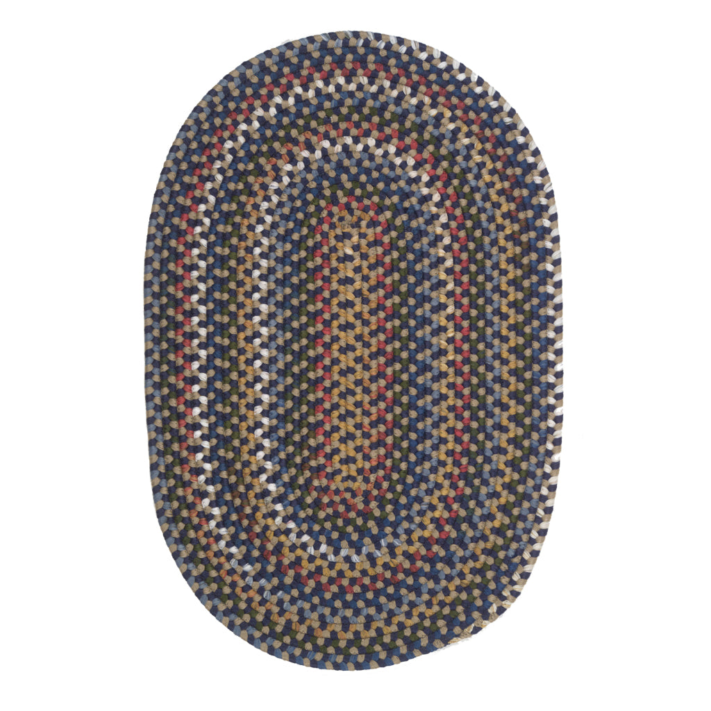Colonial Mills Wayland Oval Multicolor Indoor Reversible Area Rug - Trendy &amp; Comfortable Handmade Rug with Navy Blue Accent