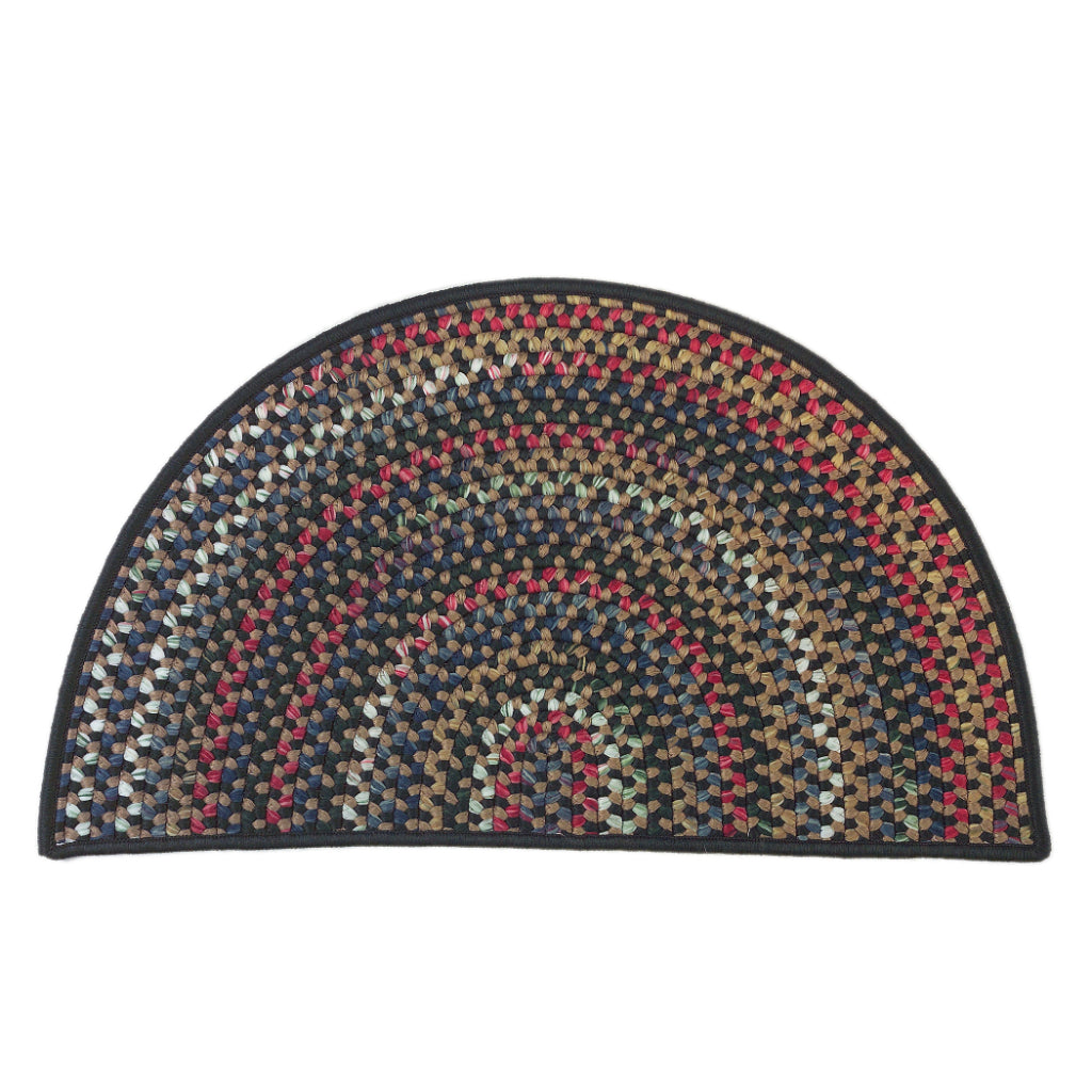 Colonial Mills Wayland Slice Multicolor Semi-Round Indoor Area Rug - Cozy Reversible Rug with Green Accent