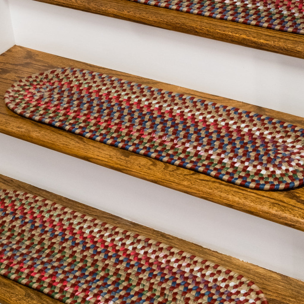 Colonial Mills Wayland Red Indoor Reversible Stair Tread - Trendy &amp; Cozy Handmade Rug Made of Nylon