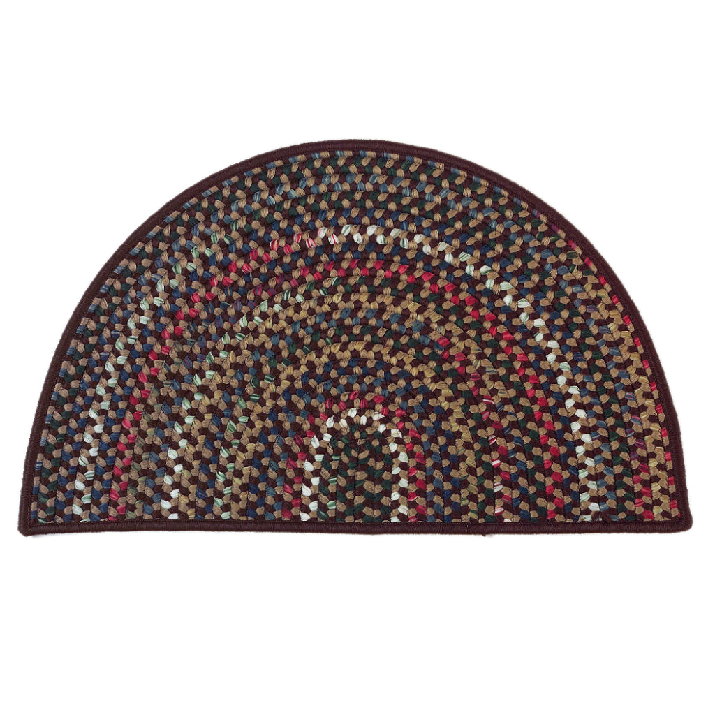 Colonial Mills Wayland Slice Multicolor Semi-Round Indoor Area Rug - Comfortable Reversible Rug with Brown Accent