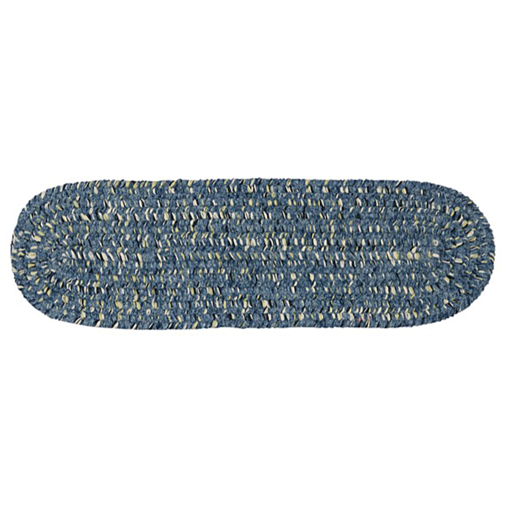 Colonial Mills West Bay Blue Tweed Oval Reversible Stair Tread - Trendy Indoor Rug Made of Polyester &amp; Polypropylene