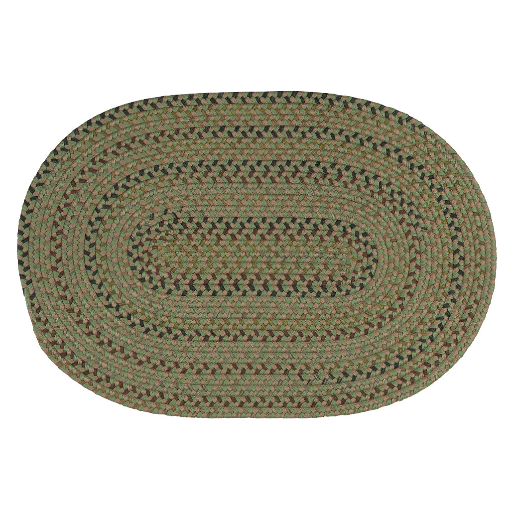 Colonial Mills Winfield Green Oval / Round Indoor Area Rug &amp; Runner - Vibrant Reversible Rug Made of Polypropylene &amp; Wool