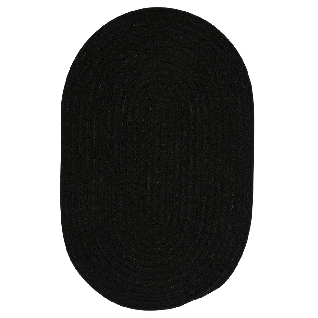 Colonial Mills Bristol Black Handmade Indoor Oval Area Rug - Comfortable Reversible Low Pile Rug