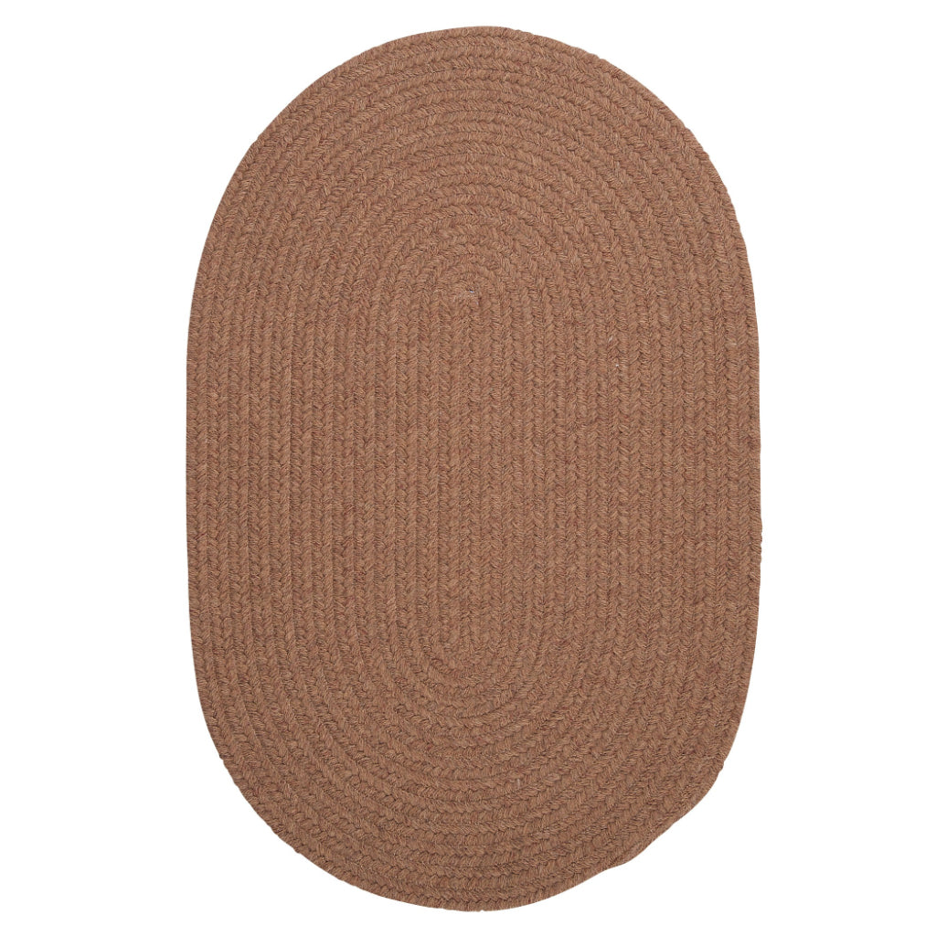 Colonial Mills Bristol Mocha Handmade Indoor Oval Area Rug - Elegant Reversible Low Pile Rug