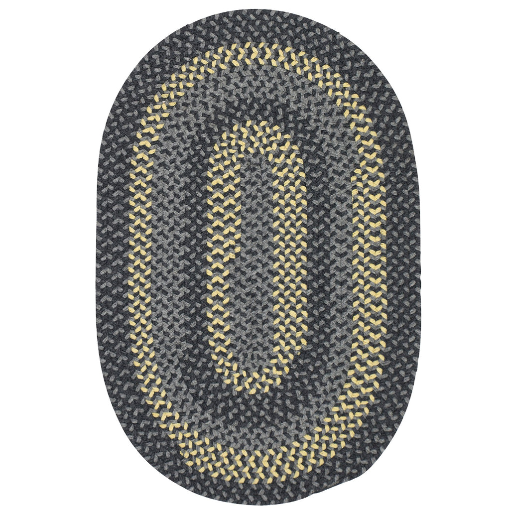 Colonial Mills Walden Charcoal &amp; Yellow Oval Indoor Area Rug - Trendy Reversible Handmade Rug