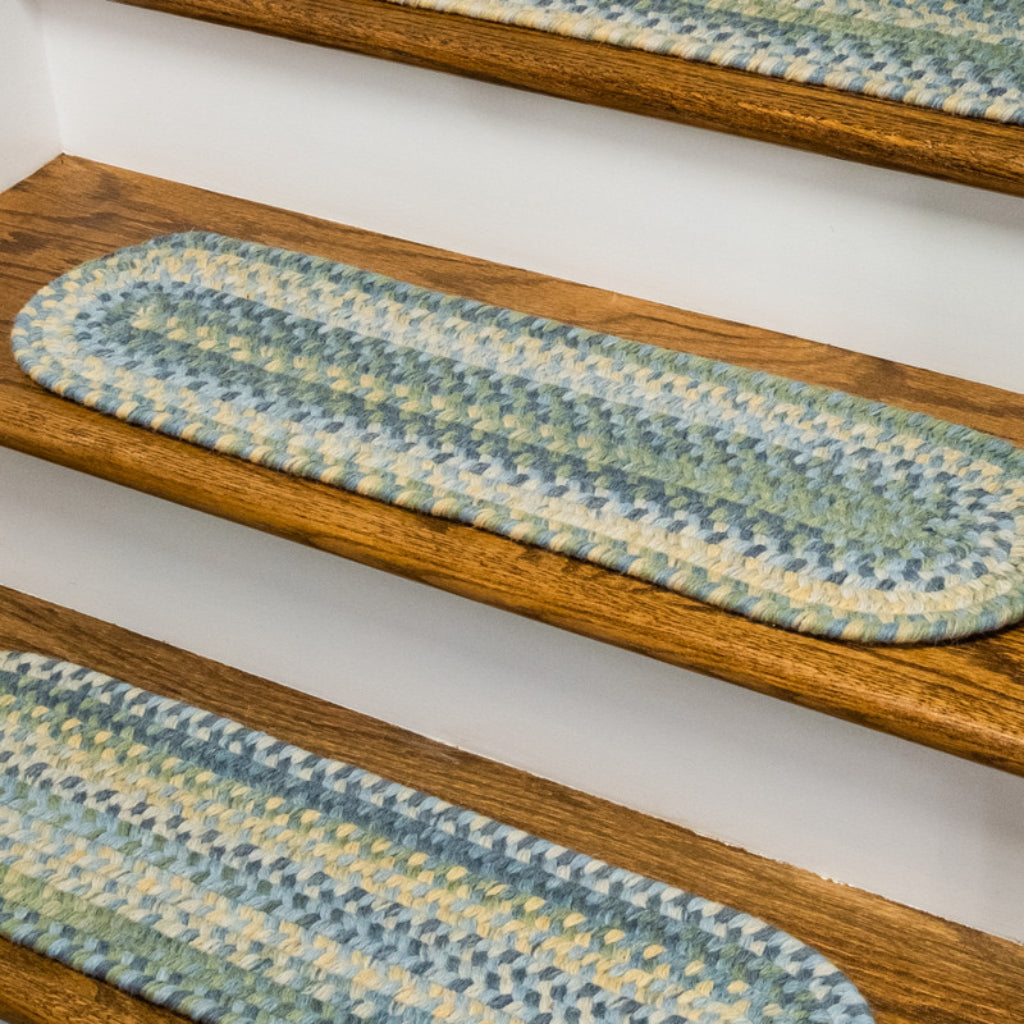 Colonial Mills Westcott Green Oval Indoor Stair Tread - Vibrant Reversible Stair Tread Made of Wool