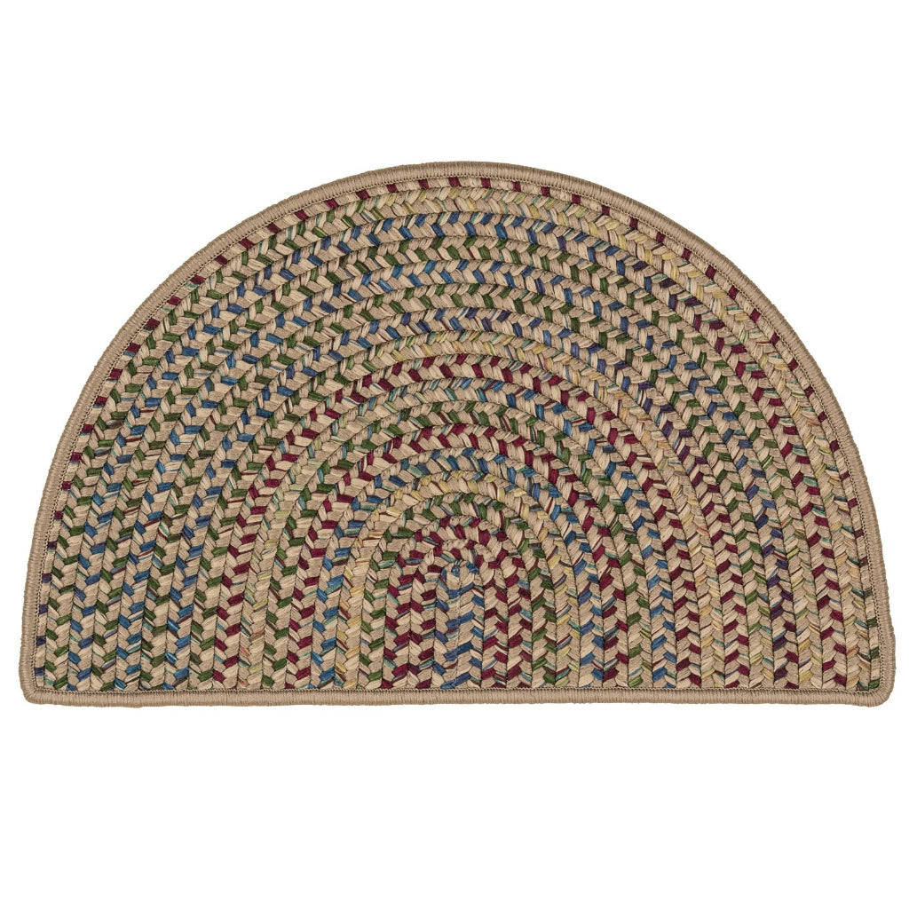 Colonial Mills Worley Slice Natural Indoor Semi-Round Area Rug - Stylish Reversible Rug with Rustic Farmhouse Design