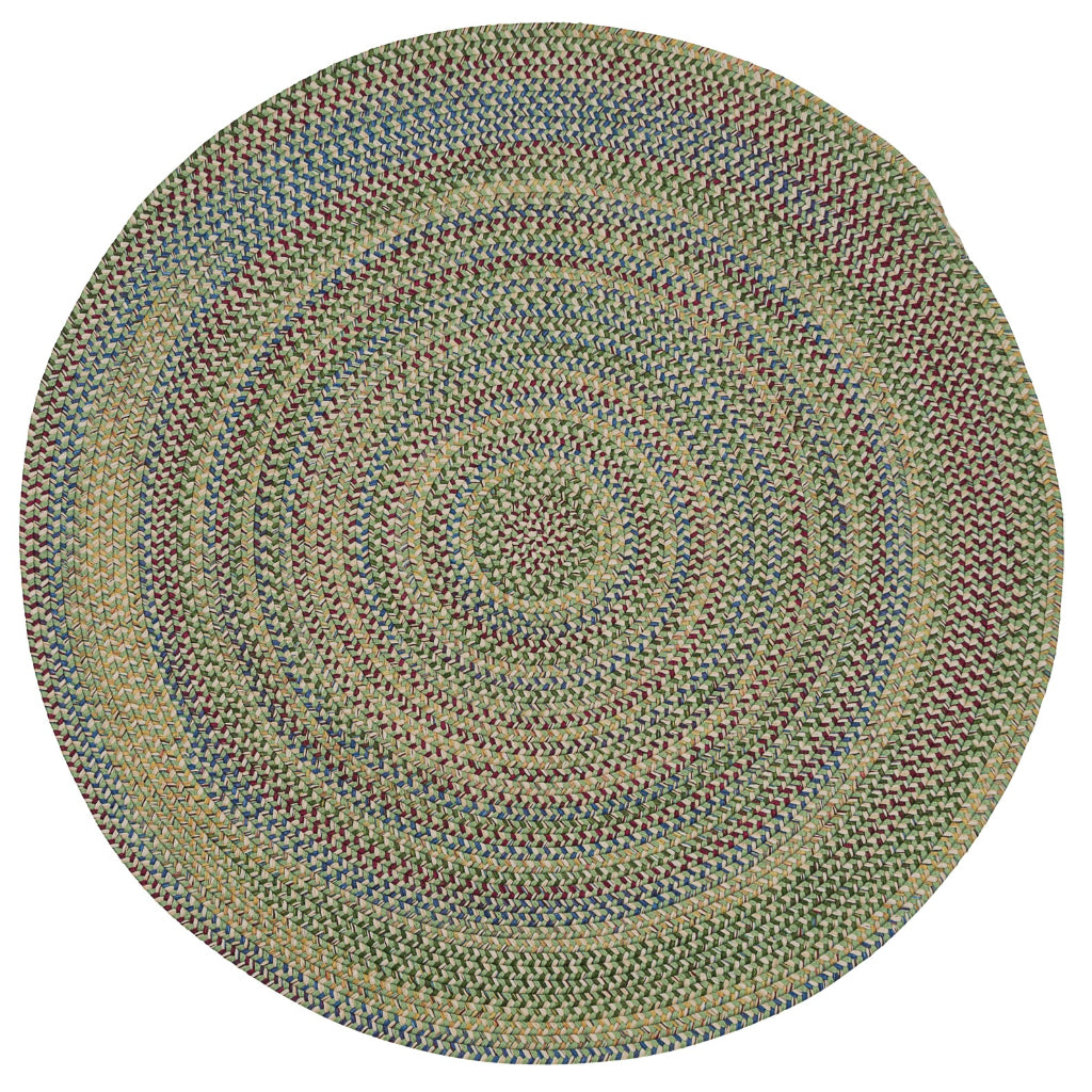 Colonial Mills Worley Round Moss Green Indoor Reversible Nylon Area Rug - Exquisite Braided Rug with Rustic Farmhouse Design