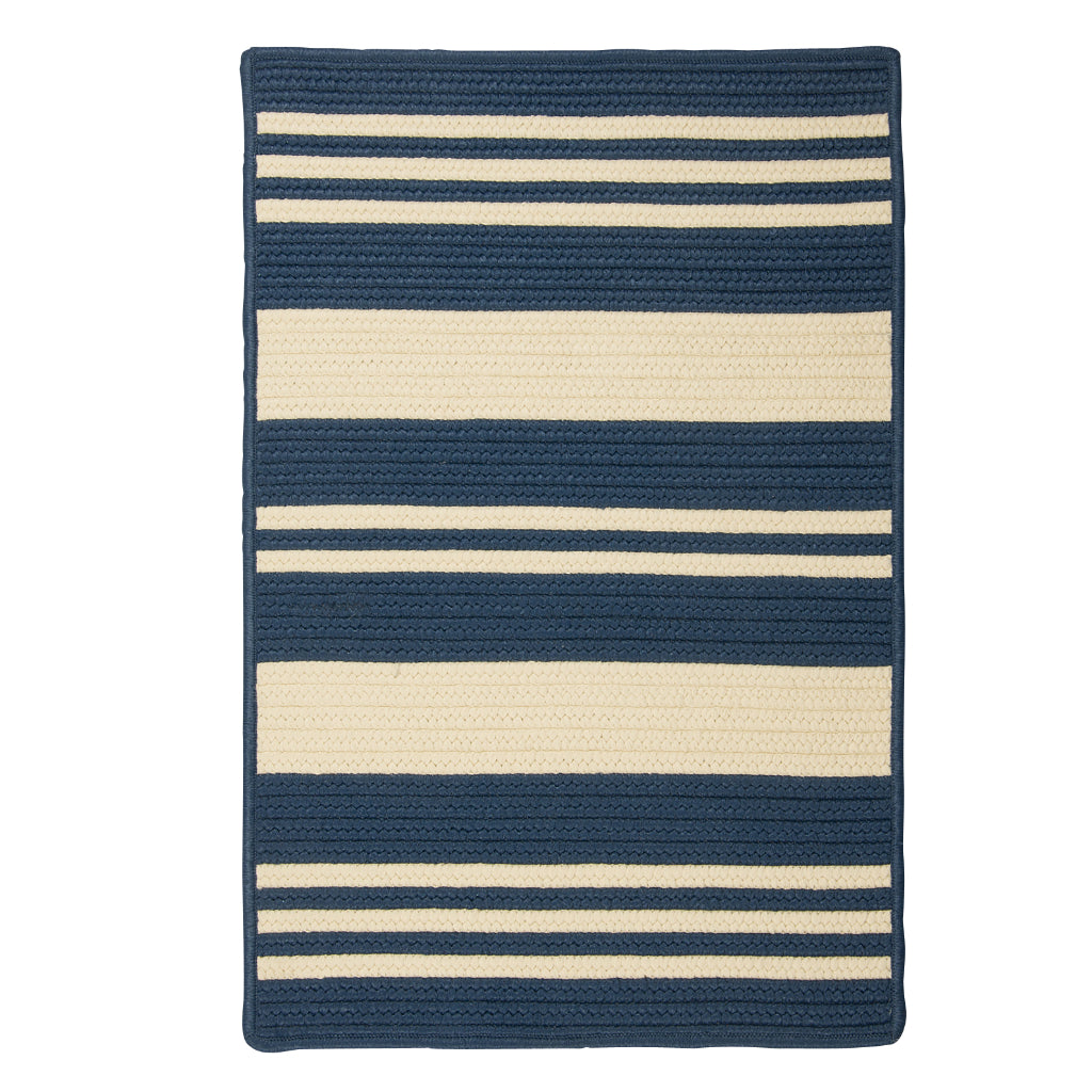 Colonial Mills Bayou Indoor / Outdoor Blue Rectangle / Square Area Rug - Trendy Fade &amp; Stain Resistant Reversible Rug