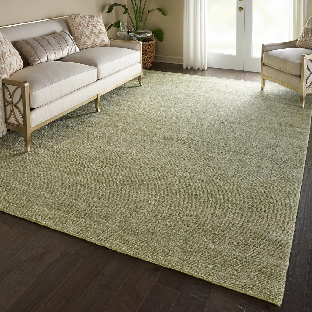 Nourison Home Weston WES01 Green Indoor Rectangle Area Rug - Modern Tufted Handmade Medium Pile