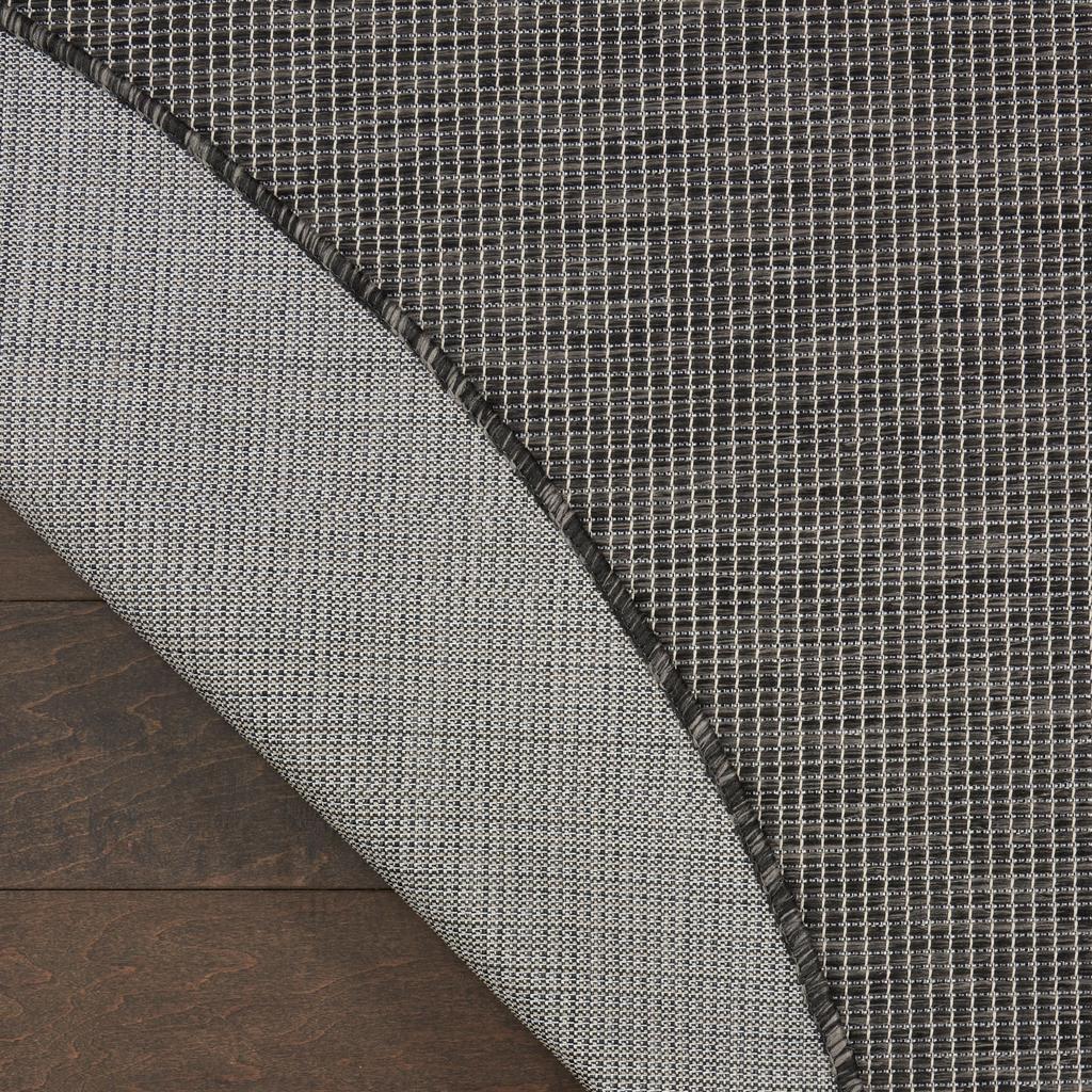 Nourison Home Positano POS01 Charcoal Indoor/Outdoor Round Area Rug - Modern Power Loomed Machine Made Low Pile