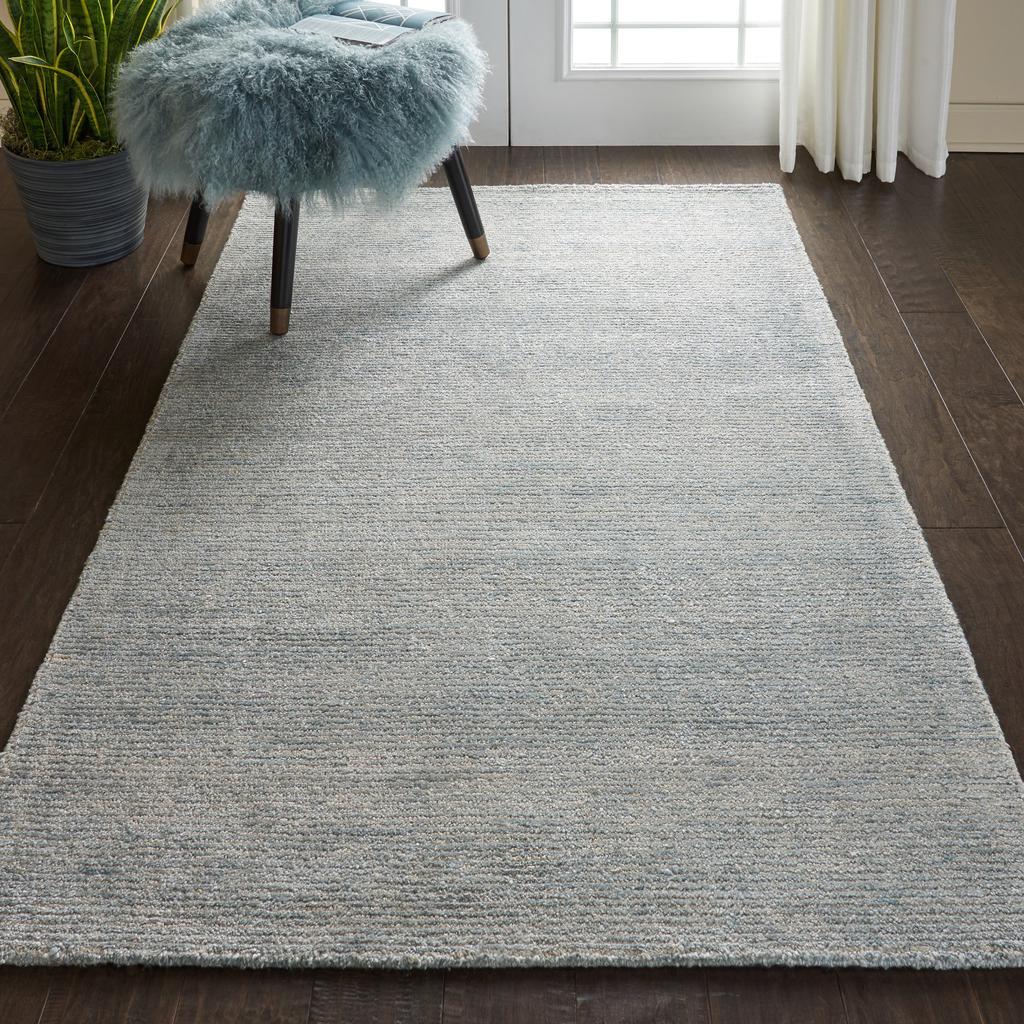 Nourison Home Weston WES01 Light Blue Indoor Rectangle Area Rug - Modern Tufted Handmade Medium Pile