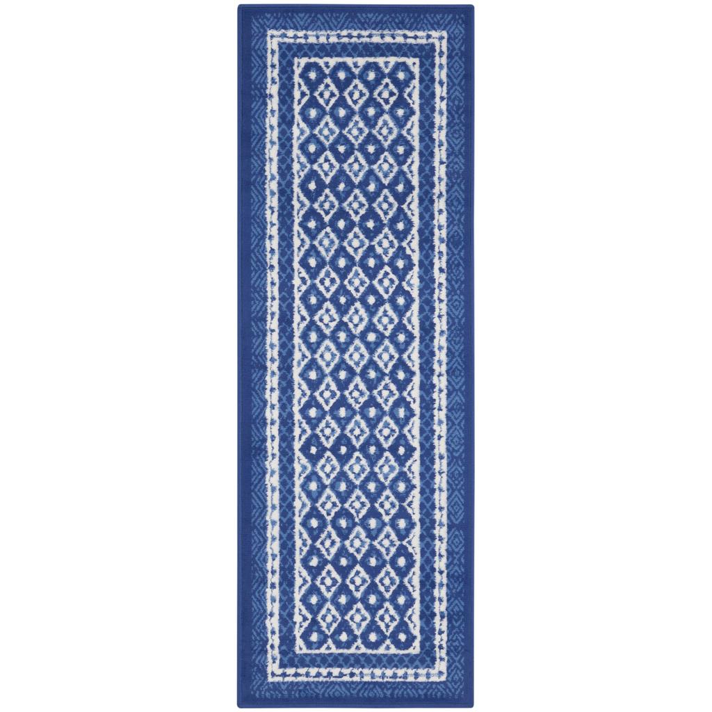 Nourison Home Whimsicle WHS13 Navy Indoor Runner - Farmhouse Power Loomed Machine Made Low Pile