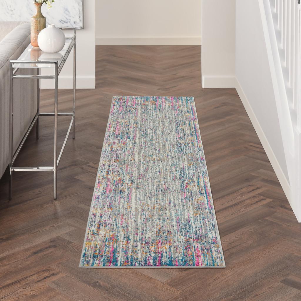 Nourison Home Passion PSN09 Ivory Multicolor Indoor Runner - Modern Power Loomed Machine Made Medium Pile