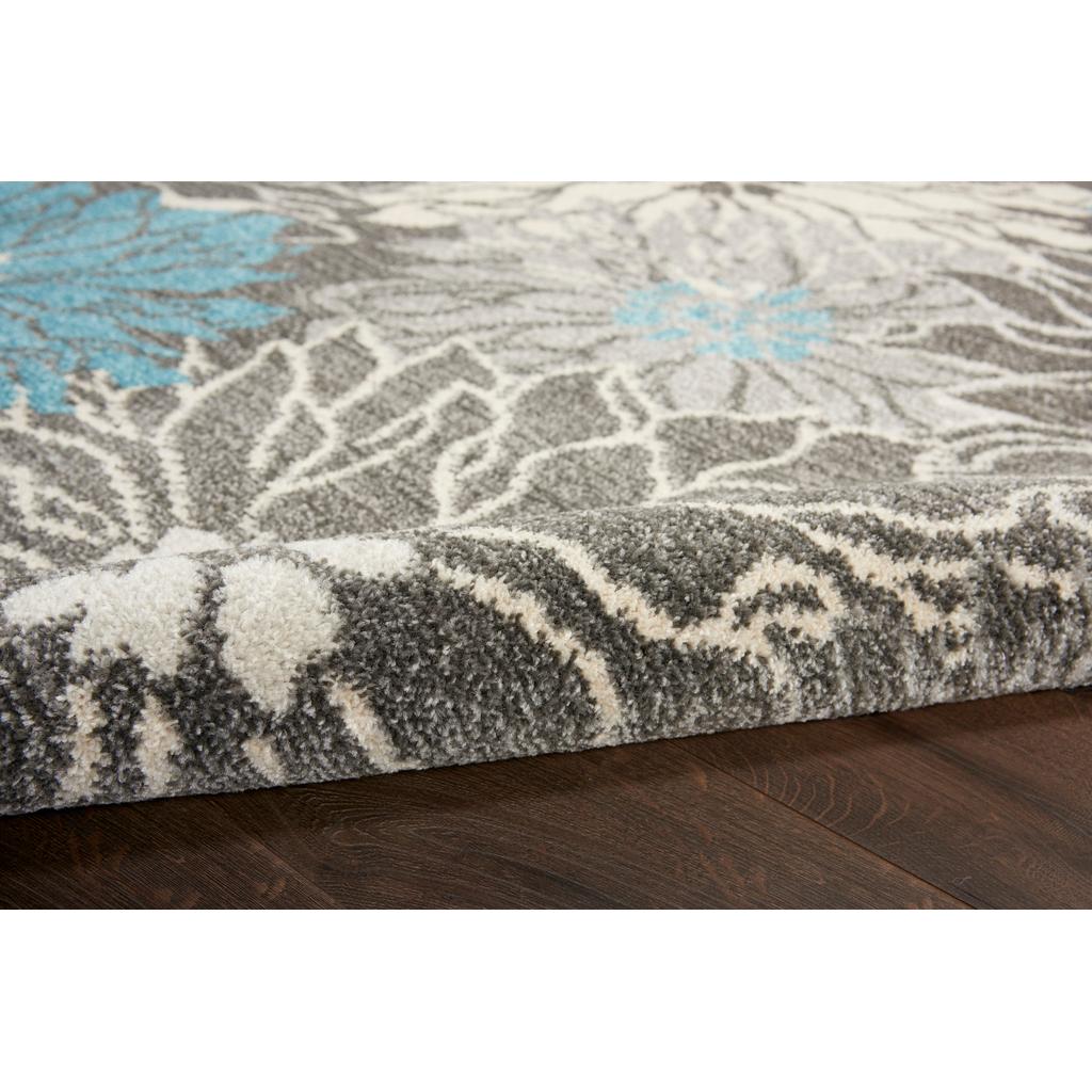 Nourison Home Passion PSN17 Charcoal Blue Indoor Round Area Rug - Contemporary Power Loomed Machine Made Medium Pile