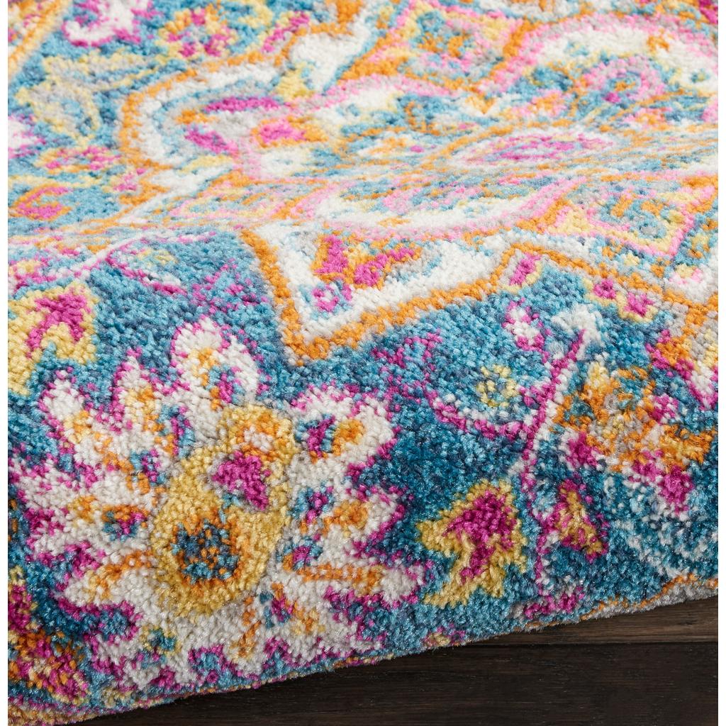 Nourison Home Passion PSN20 Teal Multicolor Indoor Runner - Bohemian Power Loomed Machine Made Medium Pile