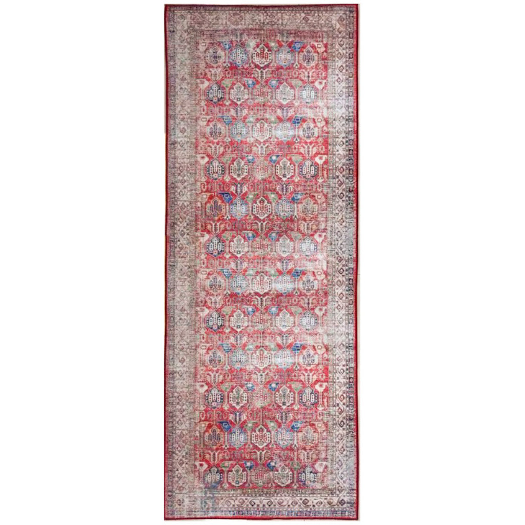 Nourison Home Fulton FUL09 Multicolor Indoor Runner - Vintage Style Flatweave Low Pile Hallway Runner with Shades of Red