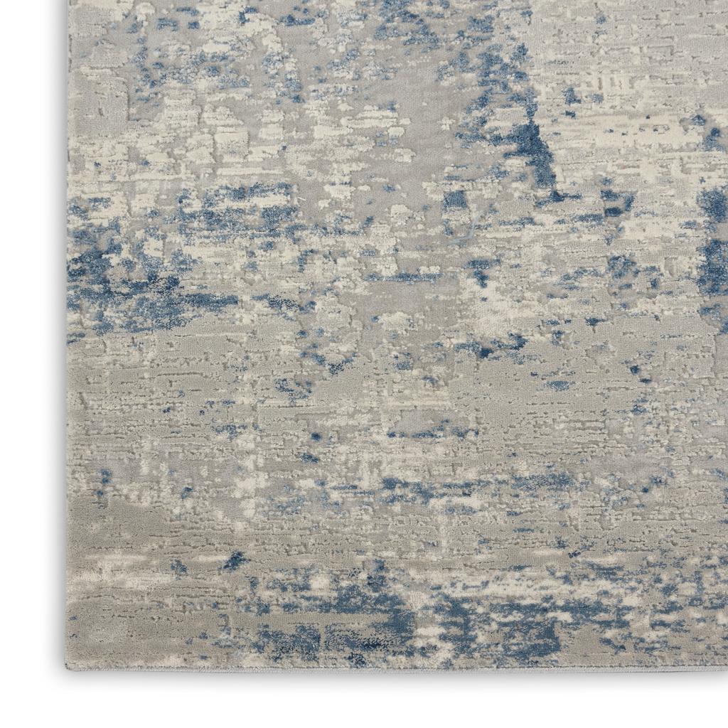 Nourison Home Rustic Textures RUS10 Ivory Blue Indoor Runner - Modern Power Loomed Machine Made Medium Pile