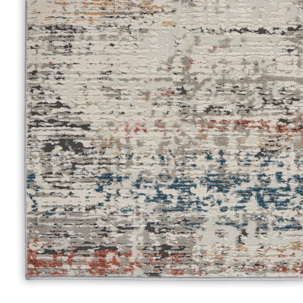 Nourison Home Rustic Textures RUS14 Light Grey Multicolor Light Grey Multi Indoor Runner - Modern Power Loomed Machine Made Medium Pile