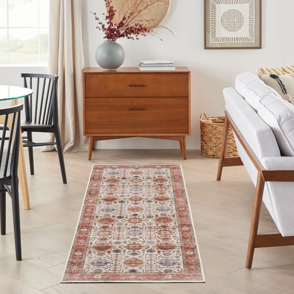 Nourison Home Fulton FUL12 Multicolor Indoor Runner - Vintage Style Flatweave Low Pile Hallway Runner with Shades of Beige