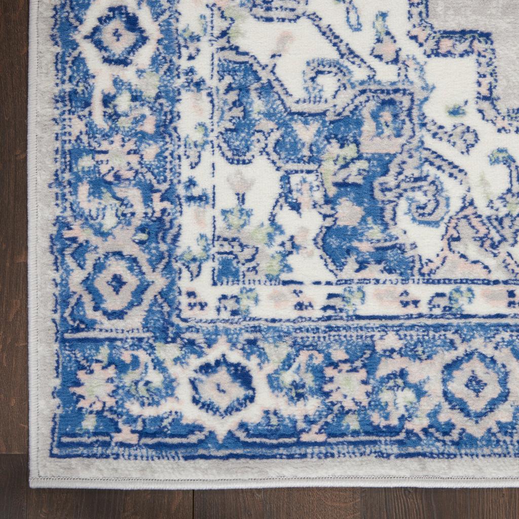 Nourison Home Whimsicle WHS03 Grey Blue Indoor Runner - Farmhouse Power Loomed Machine Made Low Pile