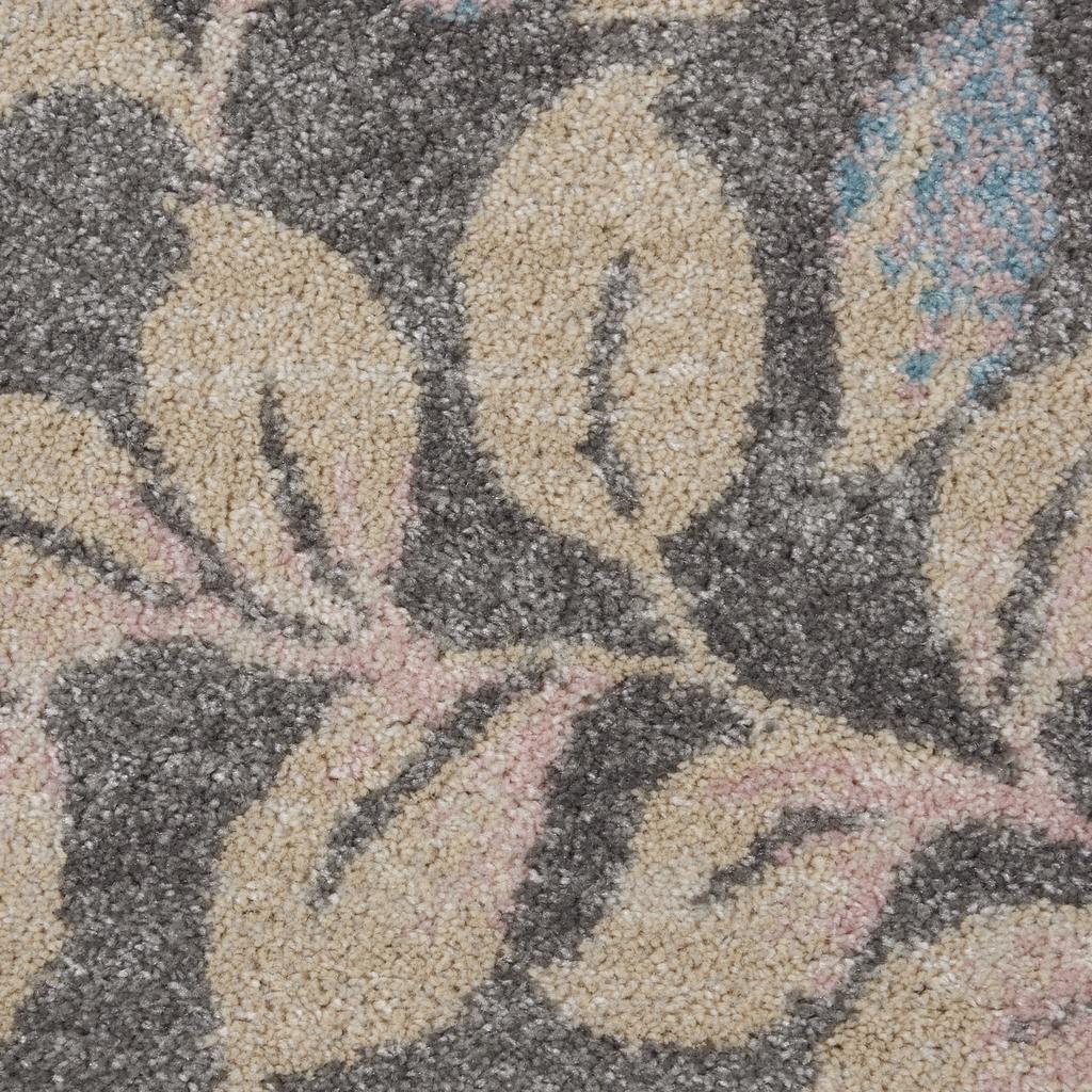 Nourison Home Tranquil TRA03 Grey Beige Indoor Runner - Farmhouse Power Loomed Machine Made Medium Pile