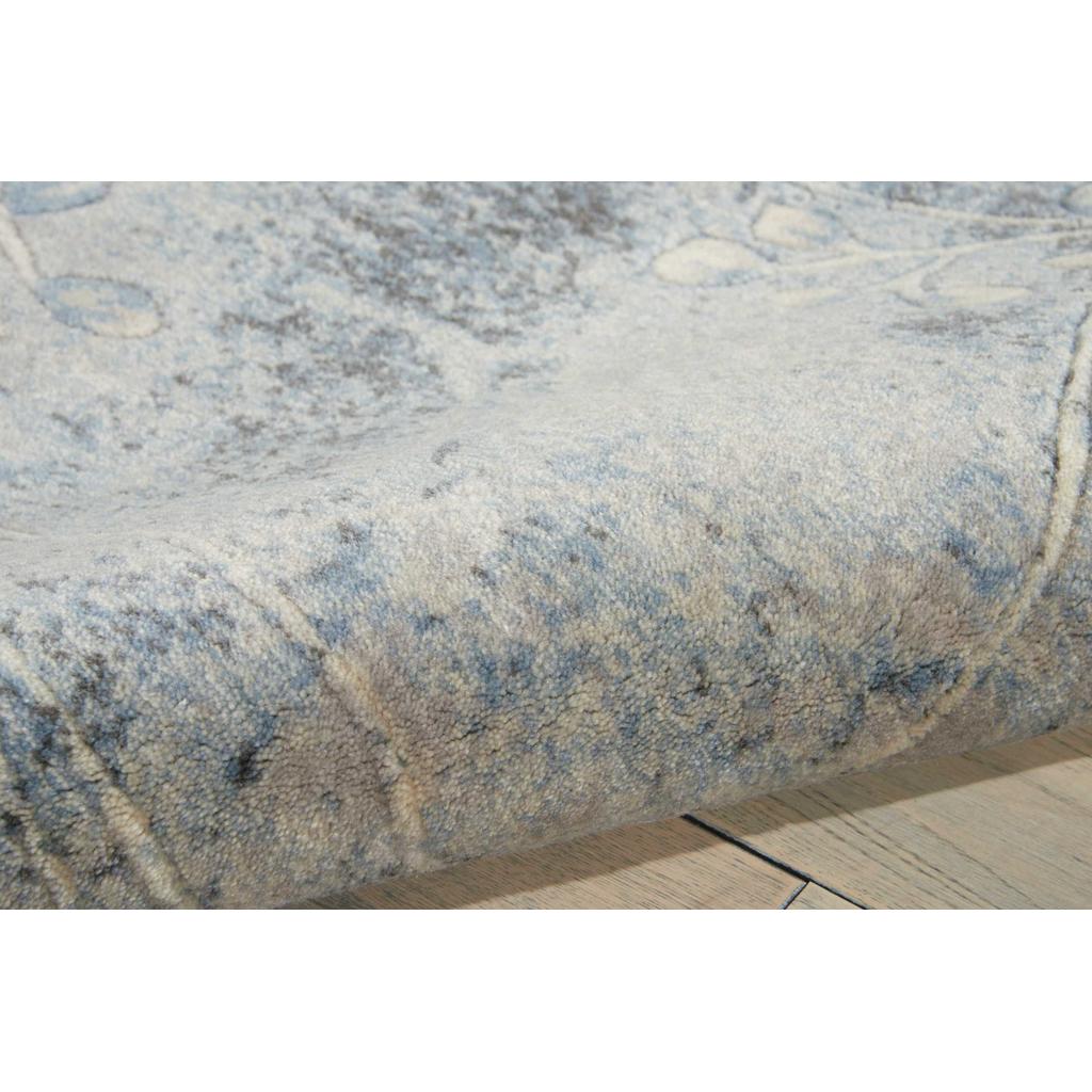 Nourison Home Somerset ST74 Silver Blue Indoor Runner Power Loomed Machine Made Medium Pile