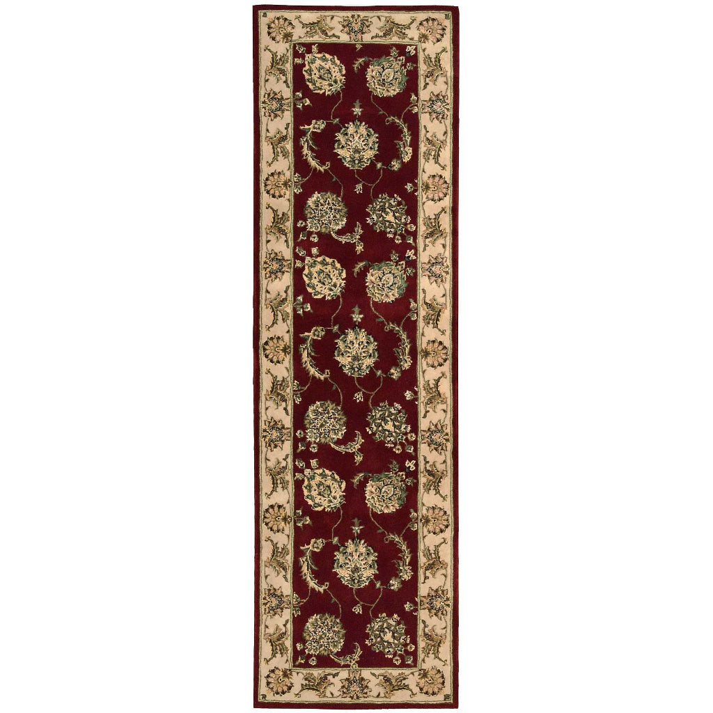 Nourison Home Nourison 2000 Multicolor 2022 Indoor Runner - Elegant Wool & Silk Floral Runner with Red Background-