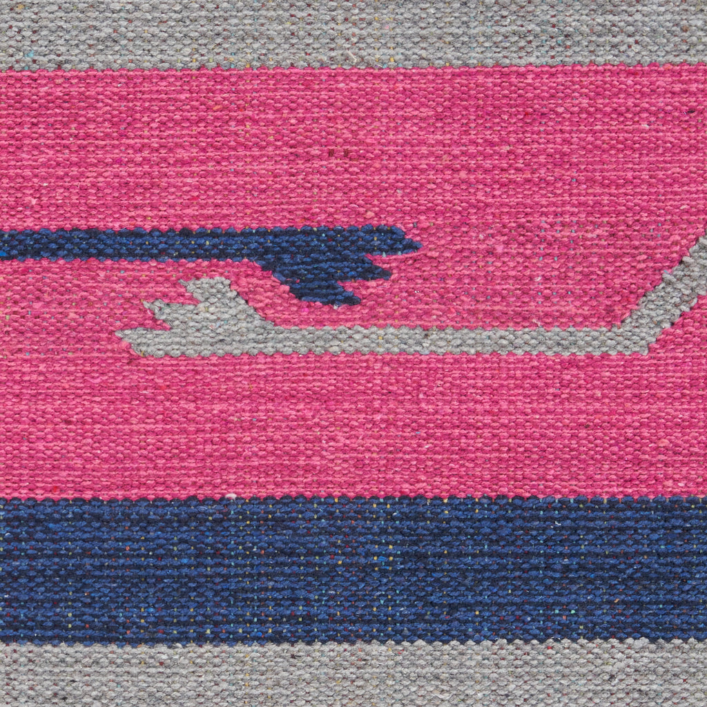 Nourison Home Baja BAJ01 Handmade Multicolor Rectangle Area Rug - Reversible Indoor Rug with Pink &amp; Blue Stripes