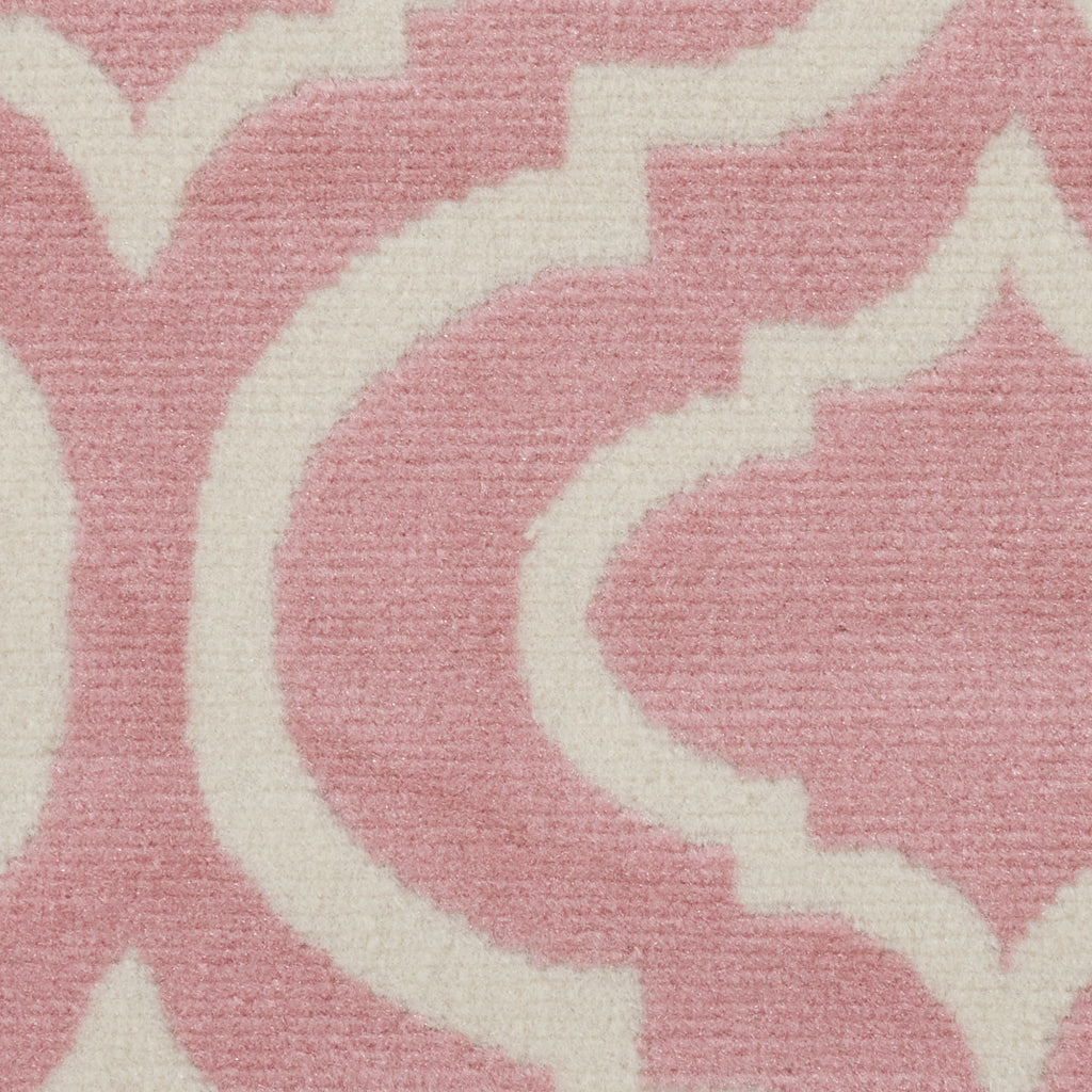 Nourison Home Jubilant JUB19 Pink Round Indoor Area Rug - Refined Contemporary Rug with Lantern Trellis Pattern