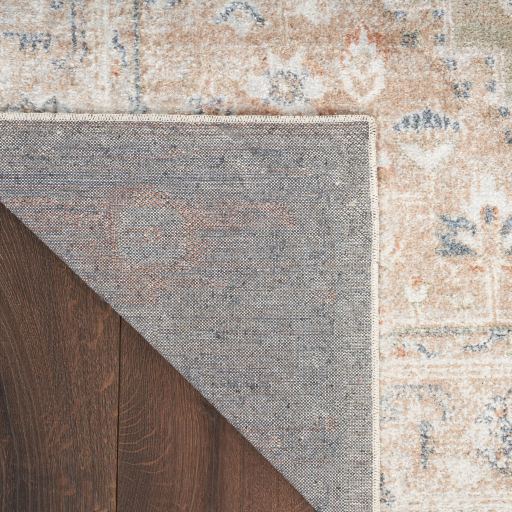 Nourison Home Astra ASW11 Rectangle Multicolor Machine Washable Rug - Power Loomed Persian Rug with Faded Brown Medallion Pattern-