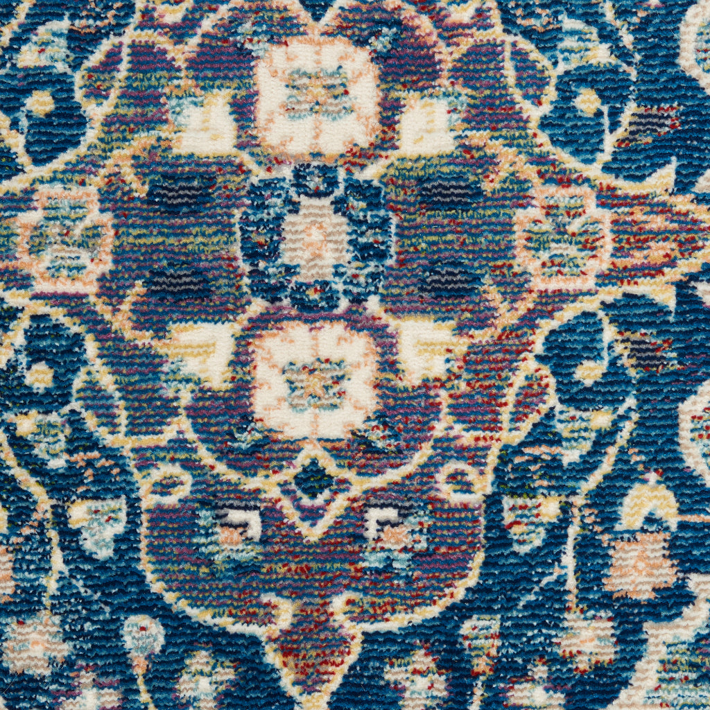 Nourison Home Global Vintage GLB16 Multicolor Round Indoor Area Rug - Medium Pile Bohemian Rug with Floral Pattern