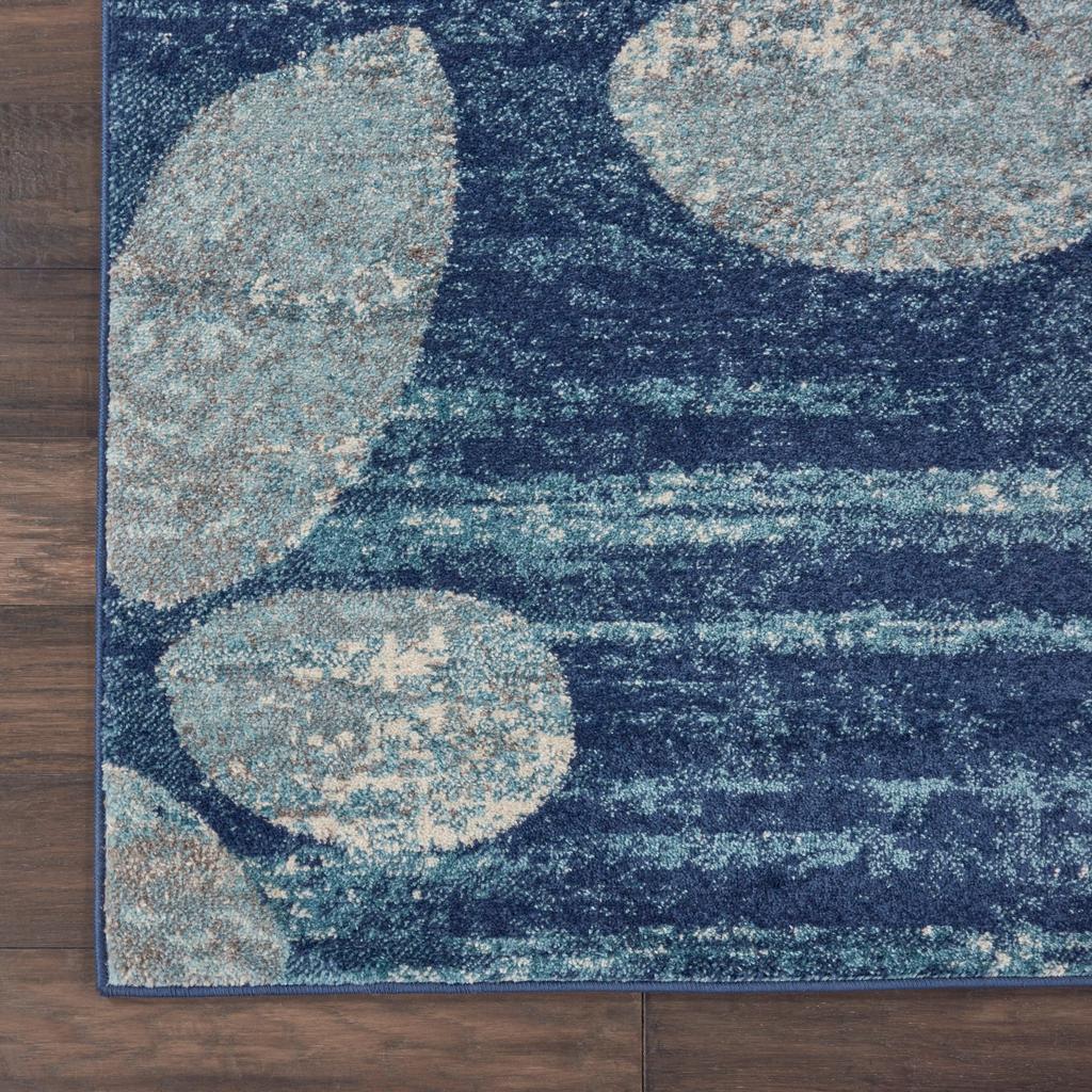 Nourison Home Tranquil TRA01 Navy Light Blue Navy/Light Blue Indoor Rectangle Area Rug - Farmhouse Power Loomed Machine Made Medium Pile