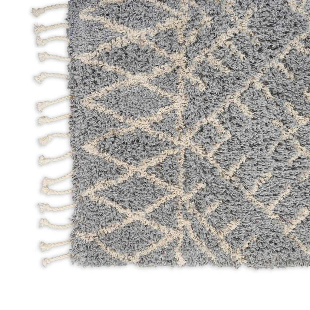 Nourison Home Native Art NTV12 Grey Indoor Runner - Bohemian Hand Tufted Handmade Medium Pile