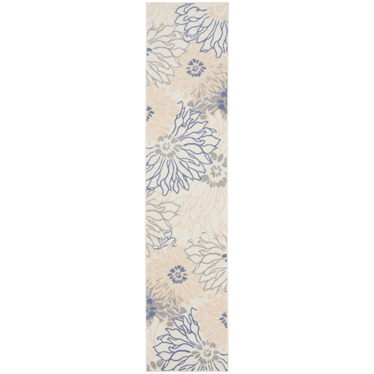 Nourison Home Passion PSN17 Ivory Grey Blue Indoor Runner - Contemporary Power Loomed Machine Made Medium Pile