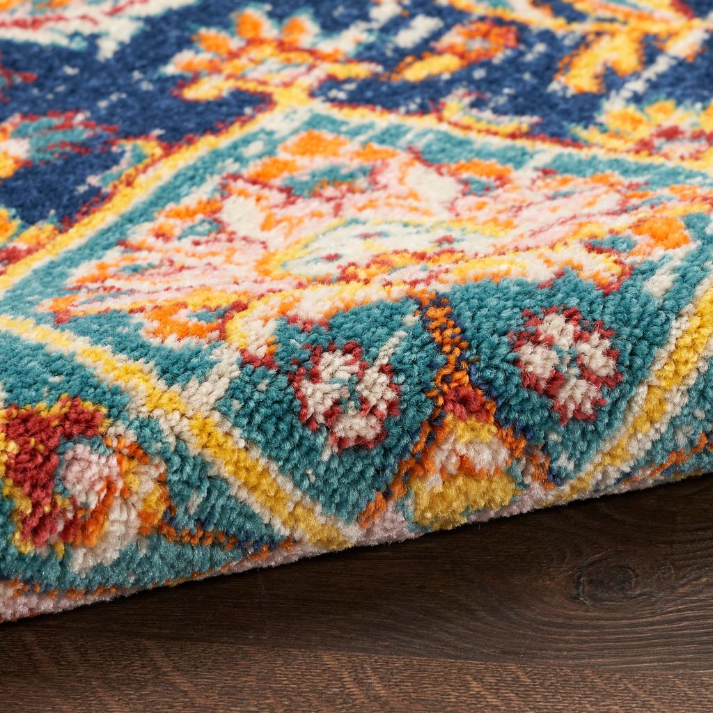 Nourison Home Passion PSN22 Navy Multicolor Indoor Runner - Transitional Power Loomed Machine Made Medium Pile