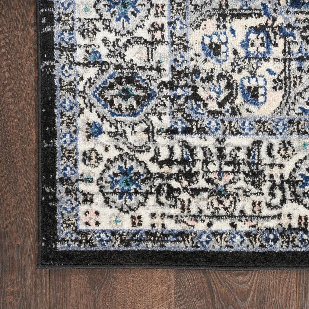Nourison Home Passion PSN03 Black Ivory Indoor Runner - Vintage Power Loomed Machine Made Medium Pile