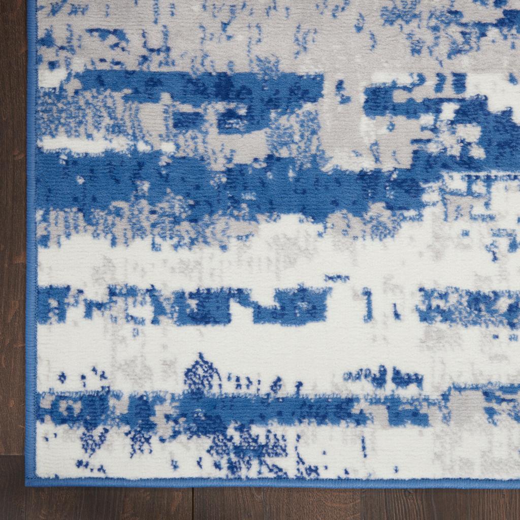 Nourison Home Whimsicle WHS06 Ivory Navy Indoor Rectangle Area Rug - Modern Power Loomed Machine Made Low Pile