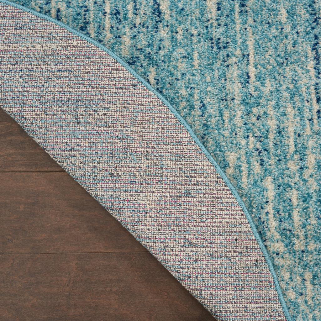 Nourison Home Passion PSN09 Navy Light Blue Navy/Light Blue Indoor Round Area Rug - Modern Power Loomed Machine Made Medium Pile