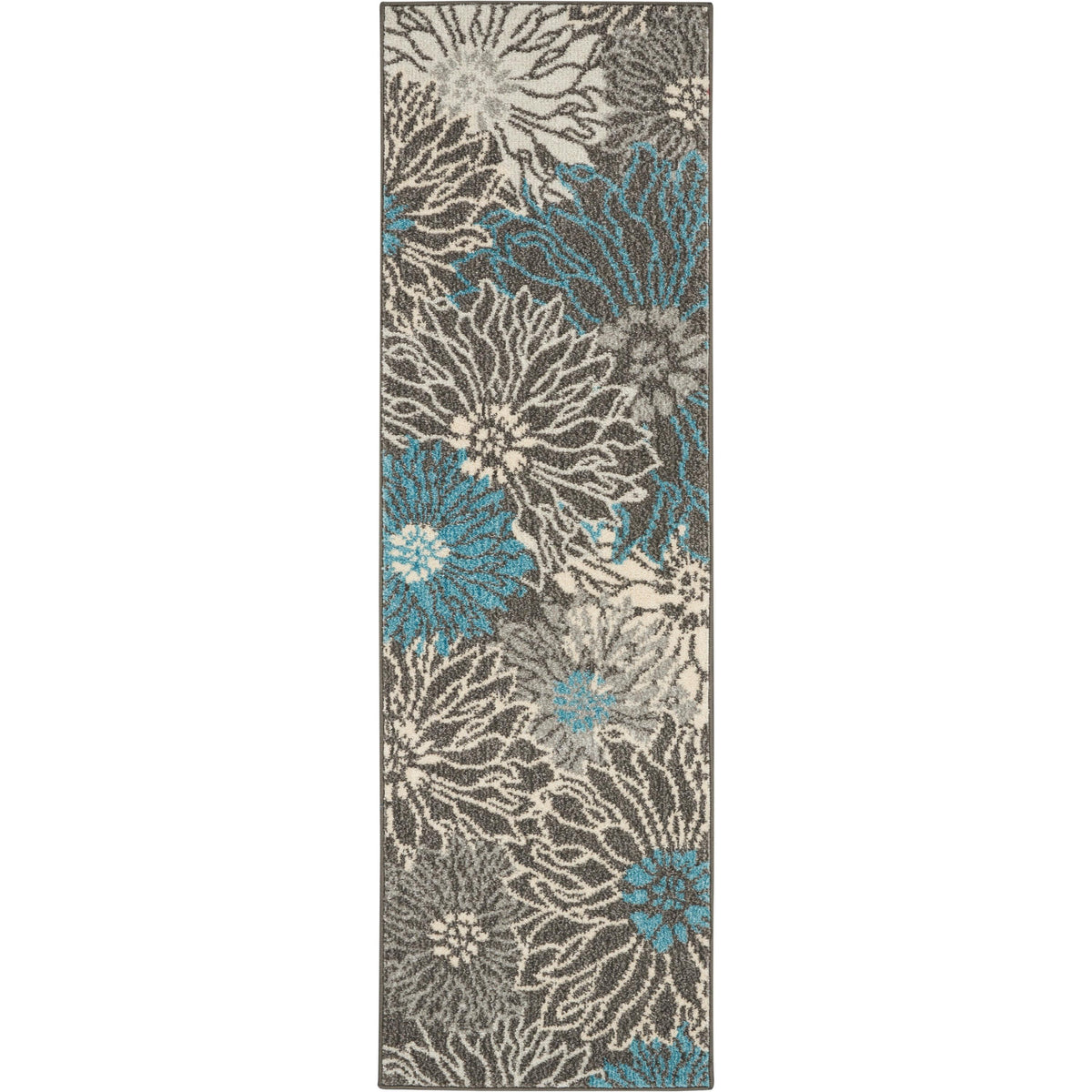 Nourison Home Passion PSN17 Charcoal Blue Indoor Runner - Contemporary Power Loomed Machine Made Medium Pile