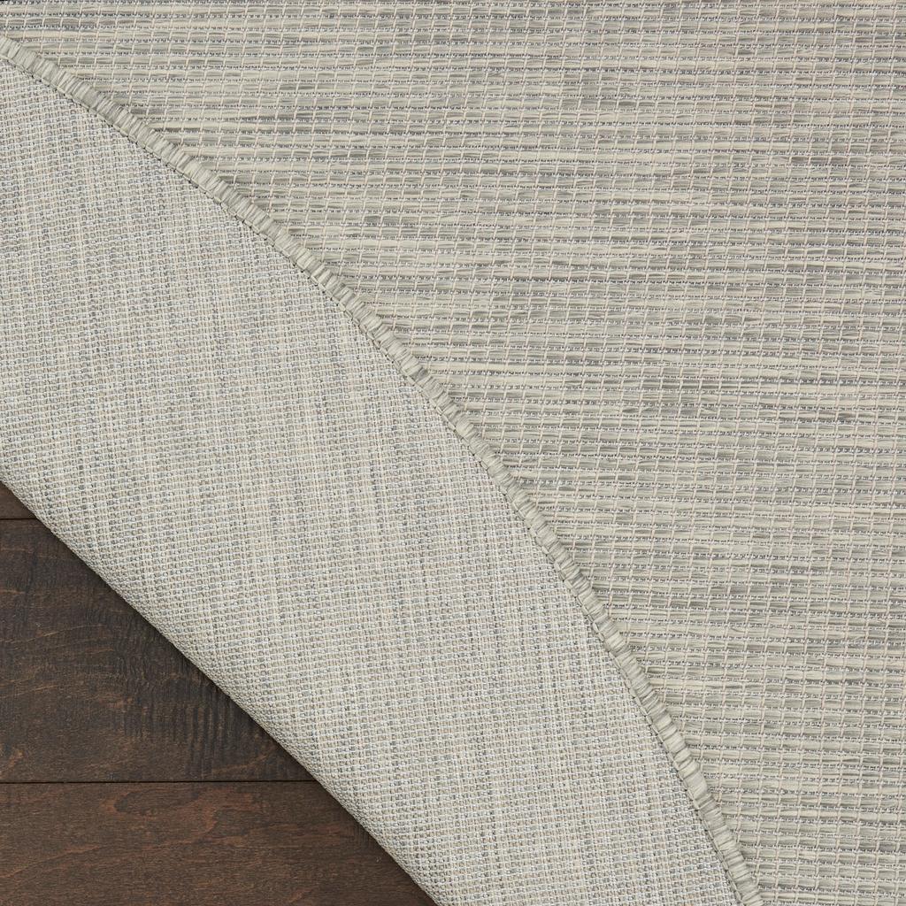 Nourison Home Positano POS01 Light Grey Indoor/Outdoor Round Area Rug - Modern Power Loomed Machine Made Low Pile