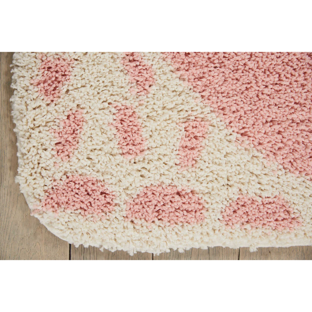 Nourison Home Hudson DS100 Pink Free Form Indoor Area Rug - Medium Pile Kids Bedroom Rug-