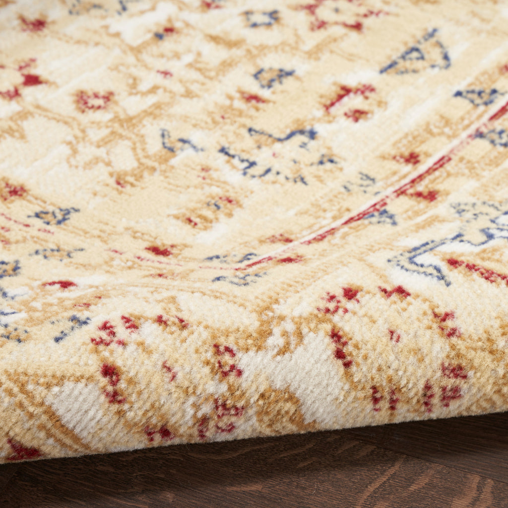 Nourison Home Grafix GRF43 Multicolor Indoor Rectangle Area Rug - Vintage Persian Rug with Cream Medallion Pattern