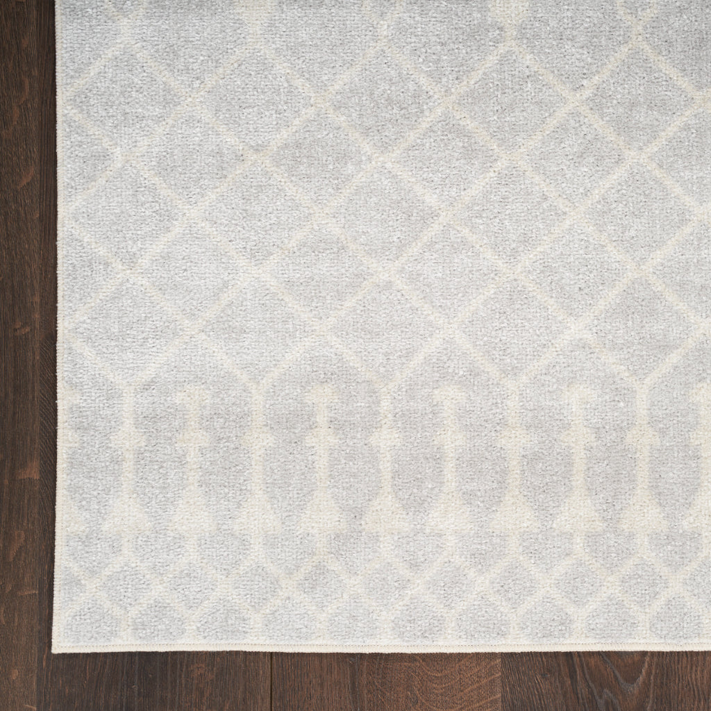Nourison Home Astra ASW10 Gray Machine Washable Power Loomed Runner - Elegant Indoor Bohemian Runner
