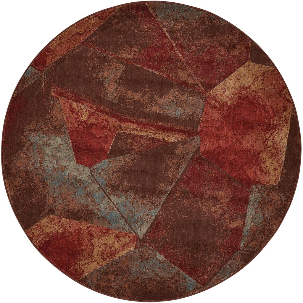 Nourison Home Somerset ST77 Multicolor Indoor Round Area Rug - Modern Power Loomed Machine Made Medium Pile