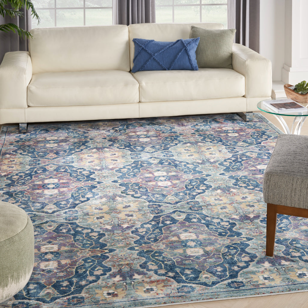 Nourison Home Global Vintage GLB16 Multicolor Rectangle Indoor Area Rug - Medium Pile Bohemian Rug with Floral Pattern