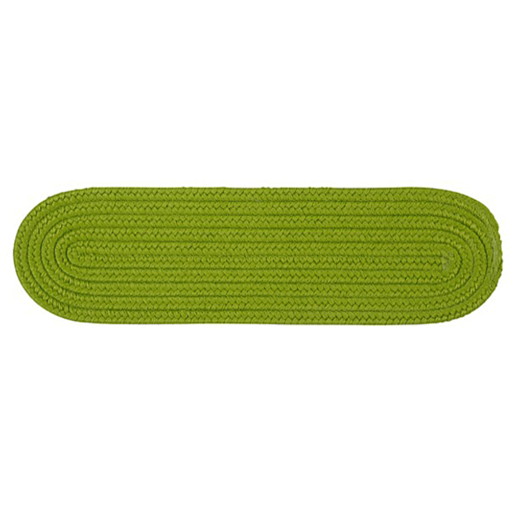 Colonial Mills Boca Raton Bright Green Handmade Oval Stair Tread - Durable Stain and Fade Resistant Braided Indoor / Outdoor Stair Tread