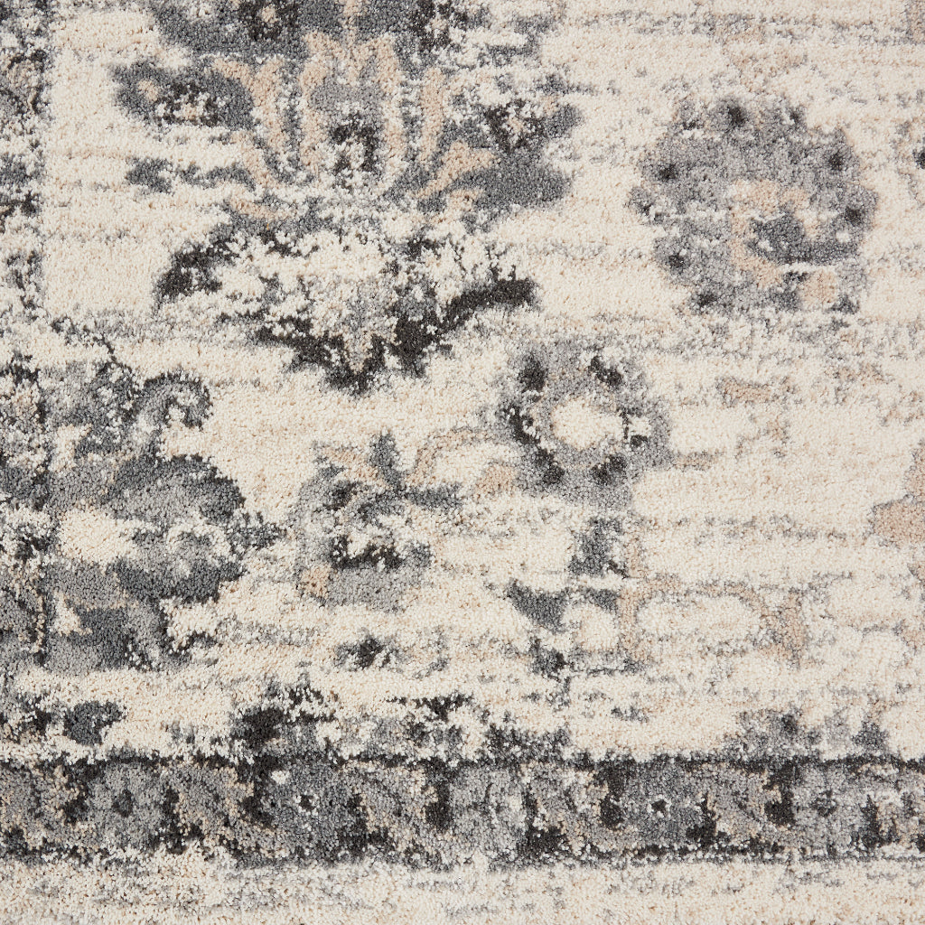 Nourison Home Fusion FSS15 Two-Color Indoor Rectangle Area Rug - Vintage Style Power Loomed Medium Pile Rug with Floral Design