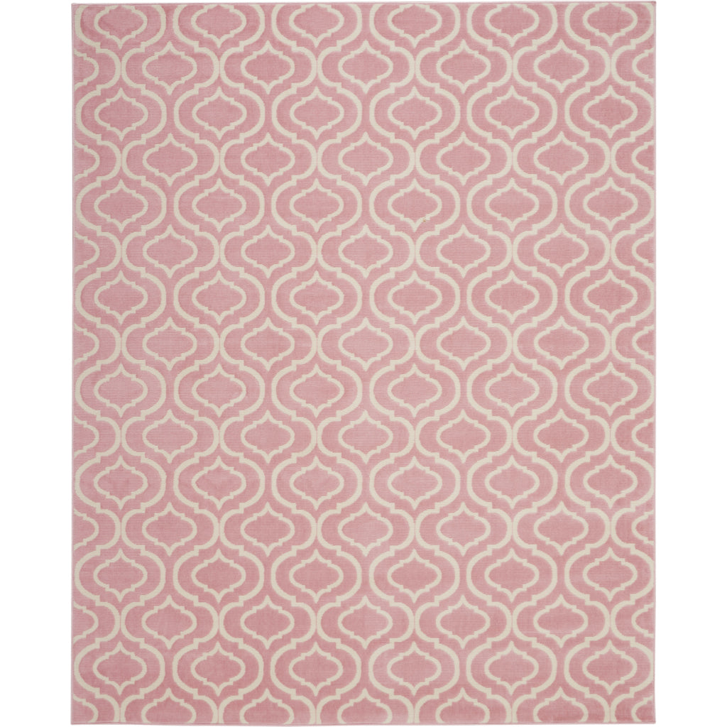 Nourison Home Jubilant JUB19 Pink Rectangle Indoor Area Rug - Refined Contemporary Rug with Lantern Trellis Pattern